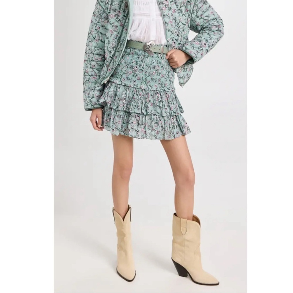 Isabel Marant Mint Floral Tiered Mini Skirt